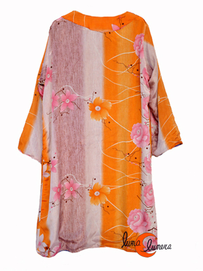 Kimono reversible de tela imitación seda