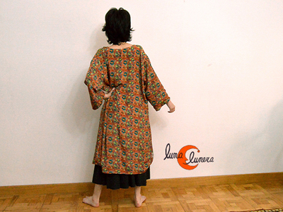 Kimono reversible de tela imitación seda