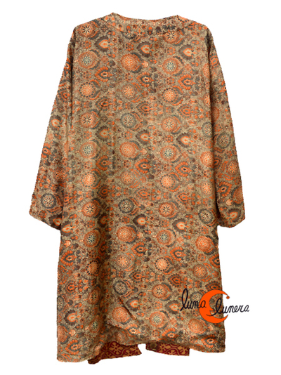 Kimono reversible de tela imitación seda