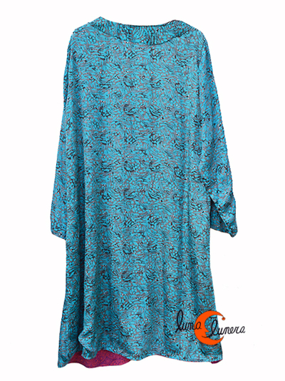 Kimono reversible de tela imitación seda