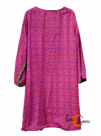Kimono reversible de tela imitación seda
