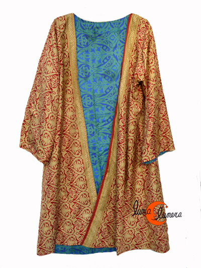 Kimono reversible de tela imitación seda