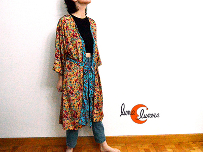 Kimono de seda reversible.