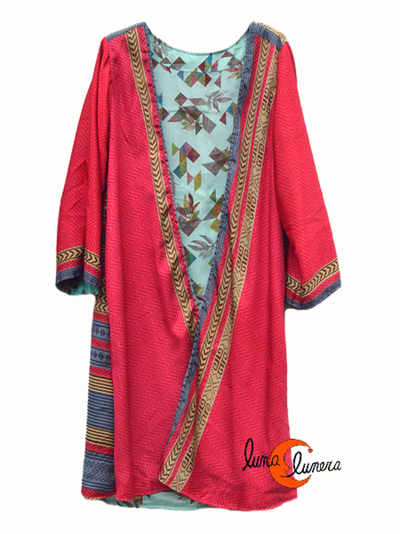 Kimono de seda reversible.