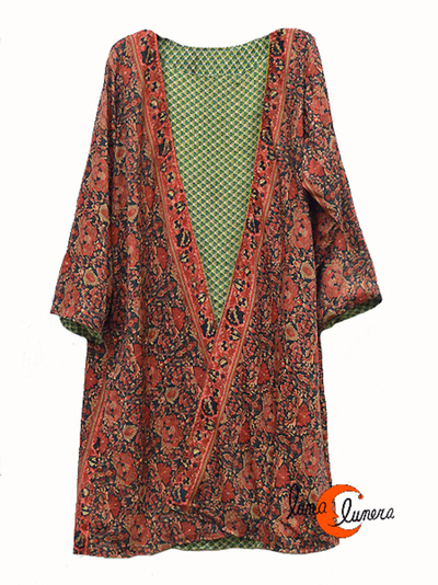 Kimono imitación seda reversible.