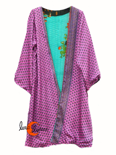 Kimono imitación seda reversible