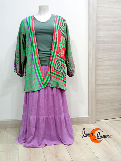 Kimonos cortos de imitación seda de India