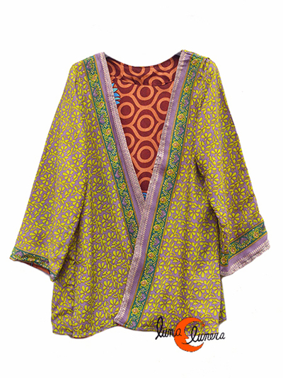 Kimonos cortos de imitación seda de India
