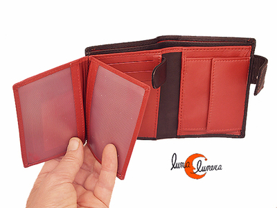 cartera de piel con tarjetero, billetera y monedero