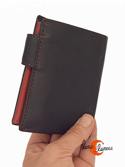 cartera de piel con tarjetero, billetera y monedero