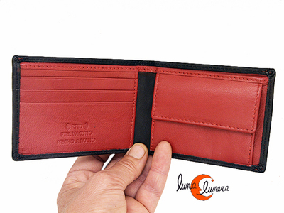 Cartera americana de piel con monedero interior