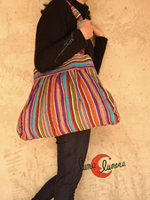 Bolso de hombro tela rústica de rayas