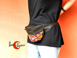 Riñoneras de piel de Marruecos con Kilim