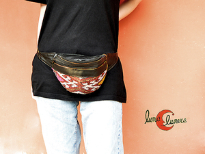 Riñoneras de piel de Marruecos con Kilim