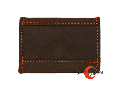 Mini monedero de piel por detrás.