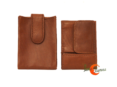 Mini cartera de piel con monedero y tarjetero.