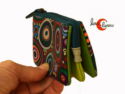 Monedero de piel con cremallera
