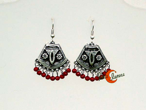pendientes de plata con cristal granate