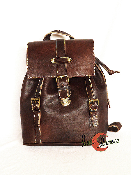 Mochila de piel de marruecos, en cuero marroquí, mochilas con