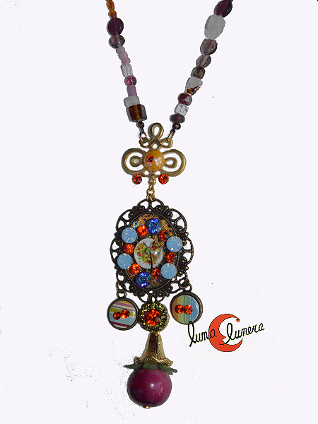Collar largo swarovski y zamak la casa Malagata, espectacular, grande, precioso.