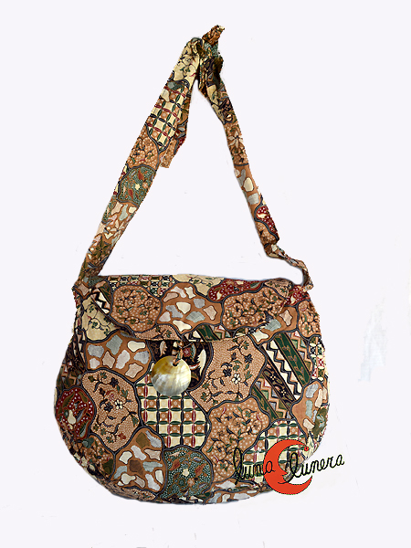 de bandolera de tela de algodón saco con flores dibujos