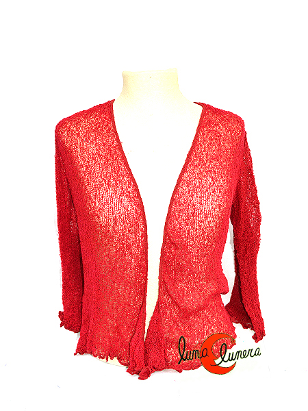 Chaquetas o rebecas de punto para el verano. Como tejidas a ganchillo tipo  red.