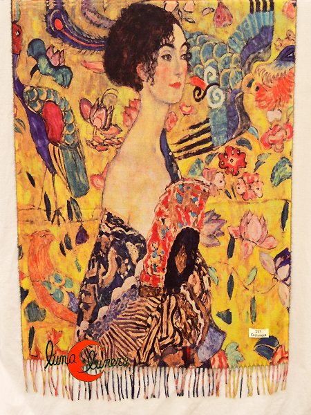 bufanda con cuadros de pintores famosos. cachemir muy suave y de colores