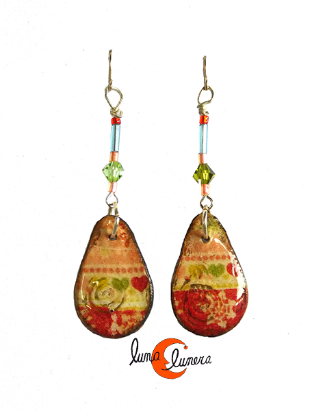 Manzana, bisuteria artesanal hecha con la magaya de la de manzana