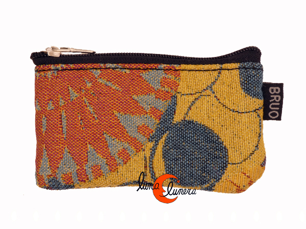 monedero muy pequeño cremallera vegano de tela, monederito de artesania hecho España y km 0