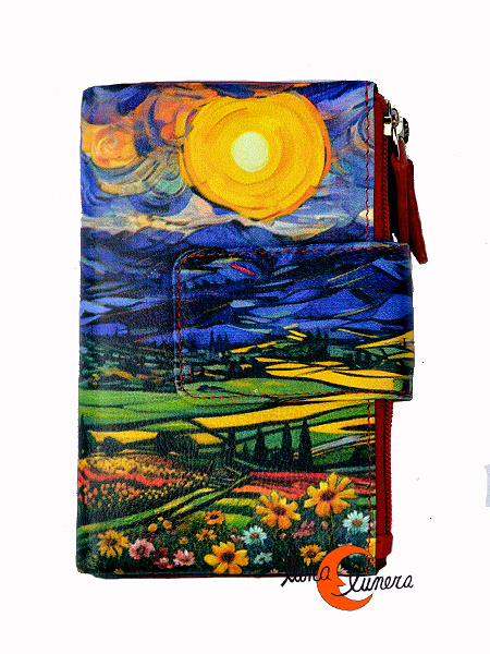 Billetera Bolsos De Piel Pintados A Mano Cartera 34 De Piel De