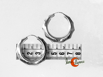 Aros gruesos de plata irregulares grandes 001