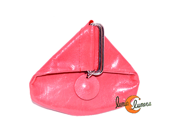 Monedero de piel francés, color rosa palo.