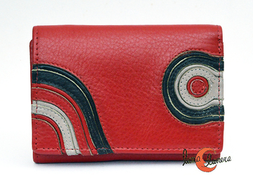 Cartera de piel Belmonte Jardín Japonés pequeña 042, roja.