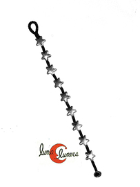 Pulsera tejida de macramé con abalorios de zamak. estrellas grandes..