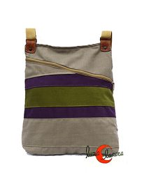 Mochila de tela y loneta artesanal plana de colores