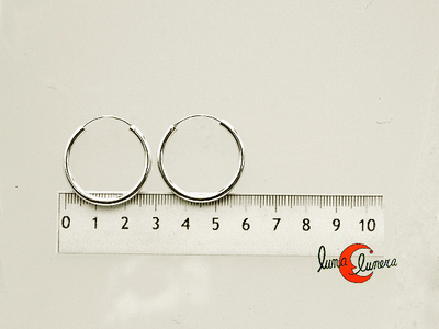 Aros de plata gruesos medianos  (2,5 mm. por 3 cm.) 003