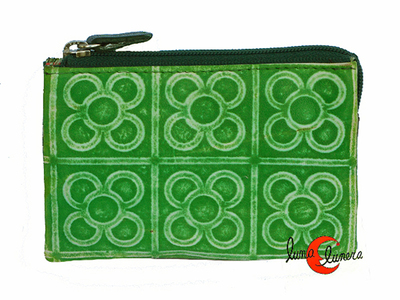 Monedero 20 de piel de colores Belmonte. Piel mate. Azulejo verde claro.