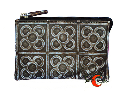 Monedero 20 de piel de colores Belmonte. Piel mate. Azulejo gris.