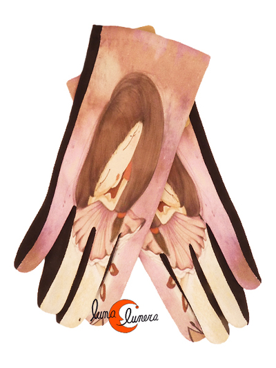 Guantes de colores, niña amorosa.