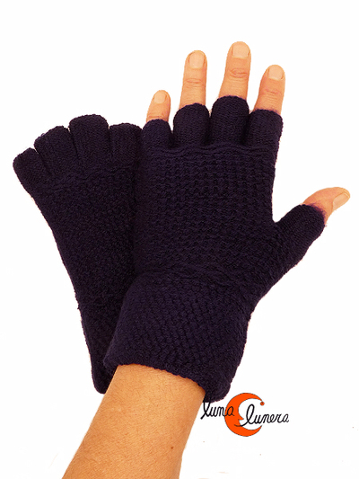 Guantes sin dedos color azul marino