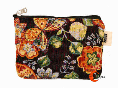 Complementos de tela Bruo.  Estuche o pequeño neceser. Mariposa.