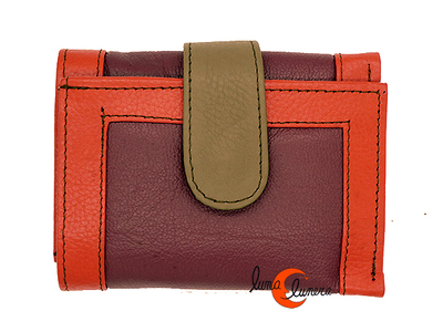 Carteras de piel Soruka. Cartera pequeña roja y granate.
