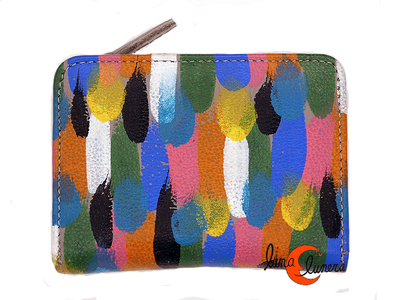 Tarjetero monedero Grescart. Mini 093-S, pinceladas.