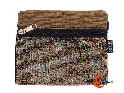 Cartera vegana Bruo de tela con goma. Grande modelo 2 Tierra.