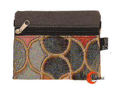 Cartera vegana Bruo de tela con goma. Grande modelo 2 Ondas.