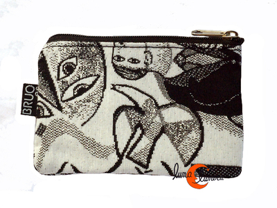 Monederos de tela Bruo.  Monedero pequeño DNI con cremallera. Picasso.