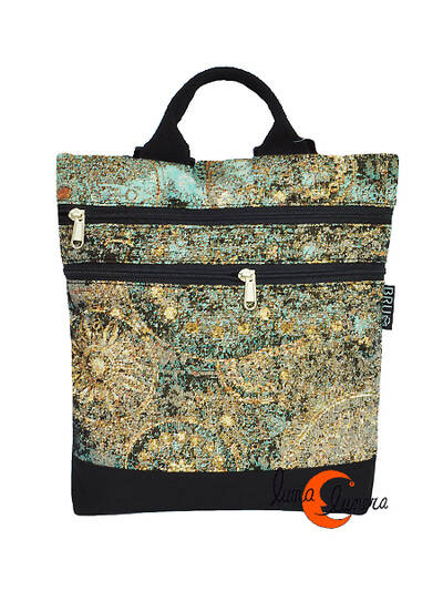 Mochilas de tela BRUO. Mochila pequeña reversible antirrobo, tierra.