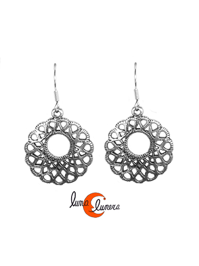 Pendientes de plata. Pendiente mediano rosetón.