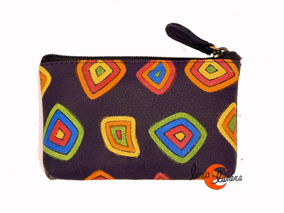 Monederos de piel Grescart. Monedero rectangular pequeño dos cremalleras, morado.