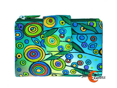 Cartera 34 de piel de colores Belmonte. Piruletas verde.